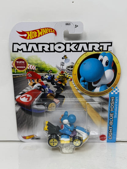 Hot Wheels Mario Kart Light-Blue Yoshi Standard Kart 1:64 Diecast