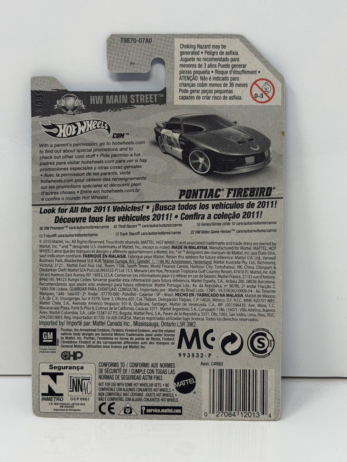 Hot Wheels HW Main Street Pontiac Firebird Highway Patrol 1:64 Diecast