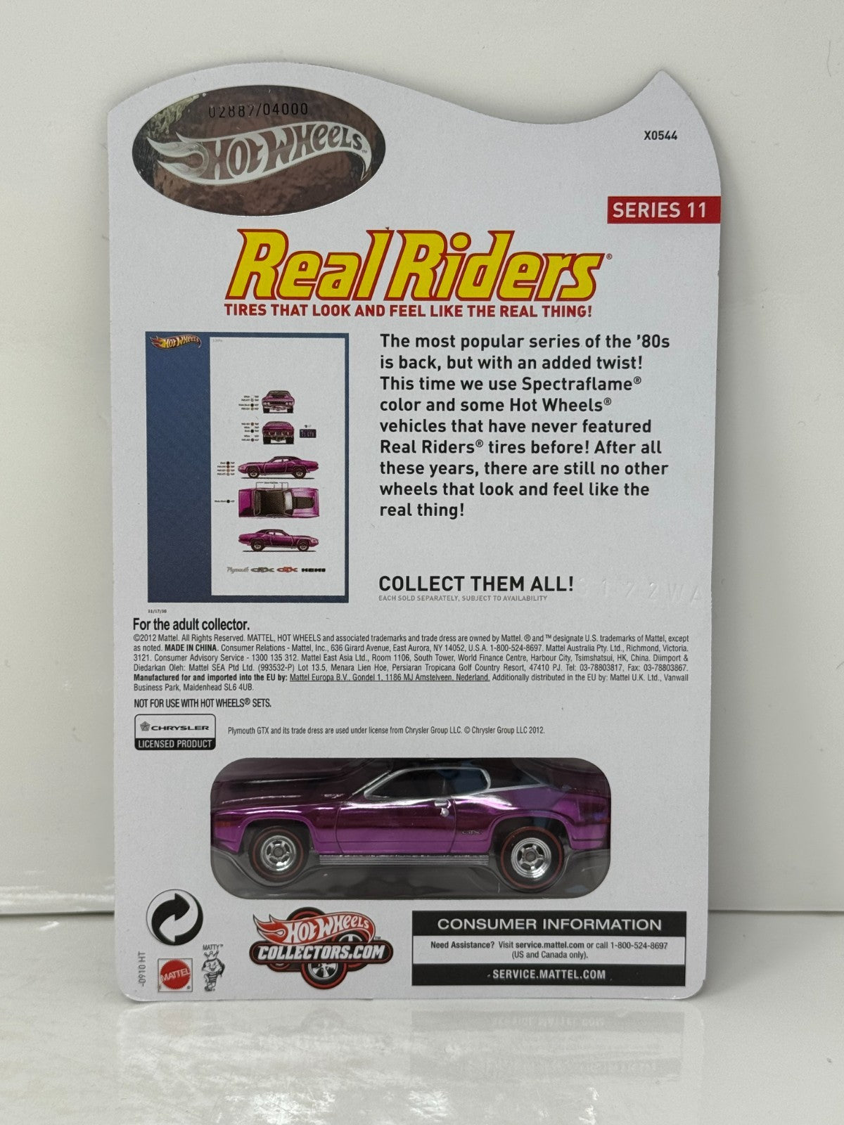 Hot Wheels RLC Red Line Club Real Riders Series 1971 Plymouth GTX 1:64 Diecast
