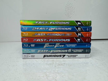 Fast & Furious 1-7 Blu-ray Movie Collection Vin Diesel Paul Walker Set