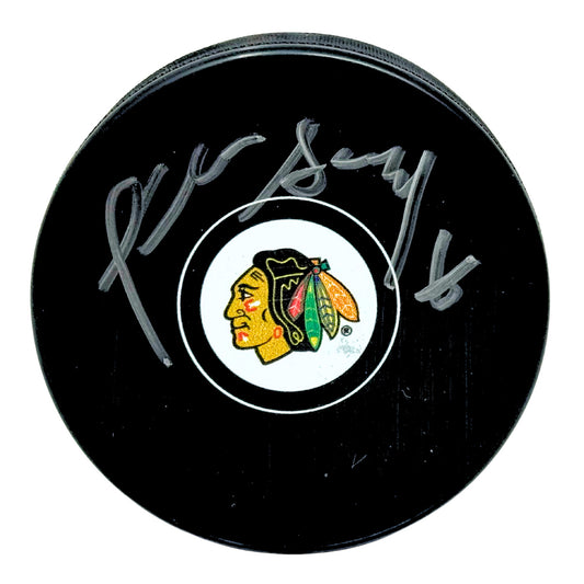 Denis Savard Chicago Blackhawks Signed NHL Autograph Puck Silver Auto