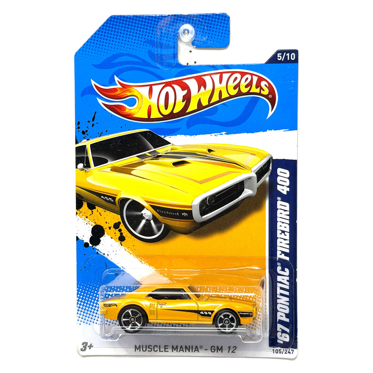 Hot Wheels Muscle Mania 1967 Pontiac Firebird 400 1:64 Diecast Yellow
