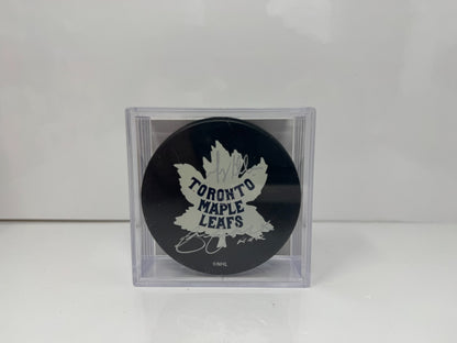 Chris Cuthbert & Greg Millen Maple Leafs Broadcasters Signed Puck Autos