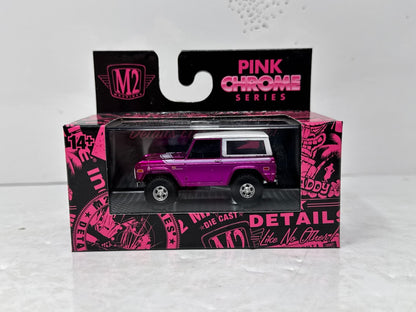 M2 Machines Pink Chrome Series 1976 Ford Bronco 1:64 Diecast