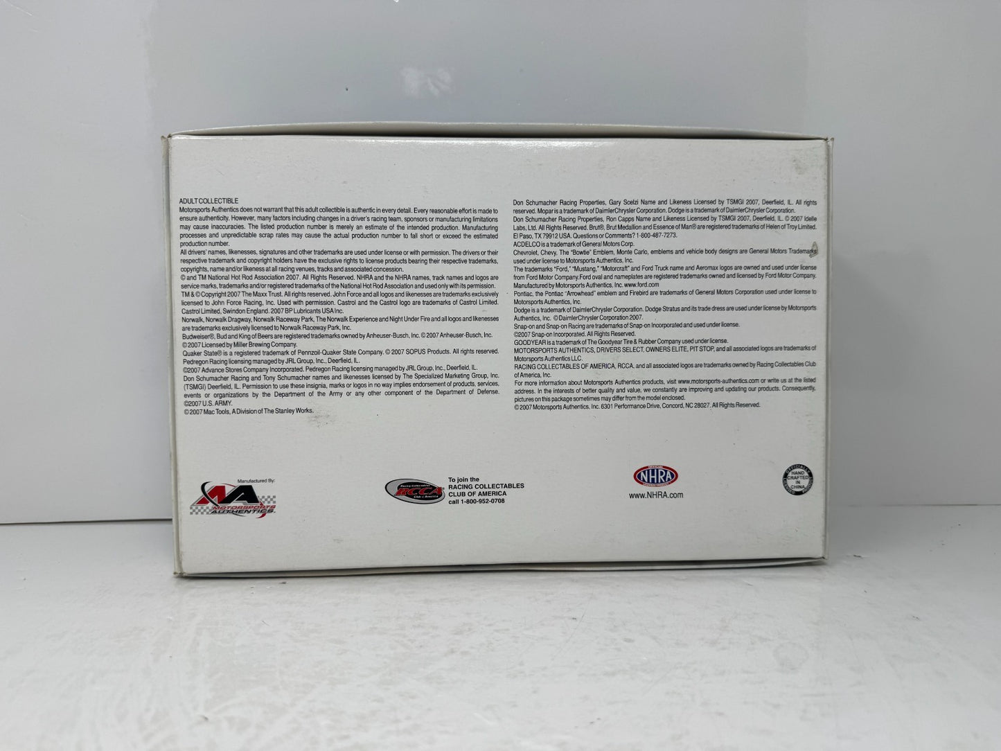 Motorsports Authentics NHRA #3 John Force Mustang Funny Car Chrome 1:24 Diecast