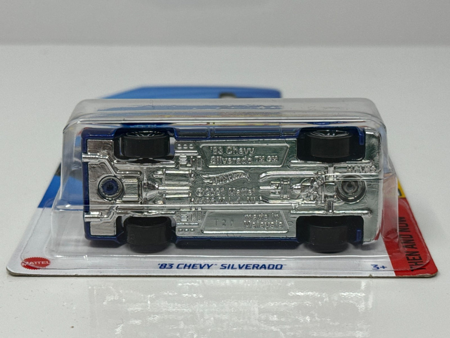 Hot Wheels Then and Now 1983 Chevy Silverado Blue Stripe 1:64 Diecast