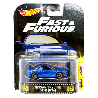 Hot Wheels Retro Entertainment Fast & Furious Nissan Skyline R34 1:64 Diecast