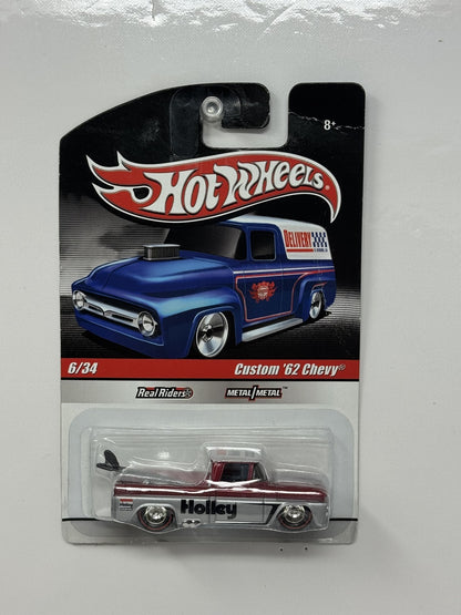 Hot Wheels Slick Rides Custom 1962 Chevrolet Pickup Holley 1:64 Diecast Red