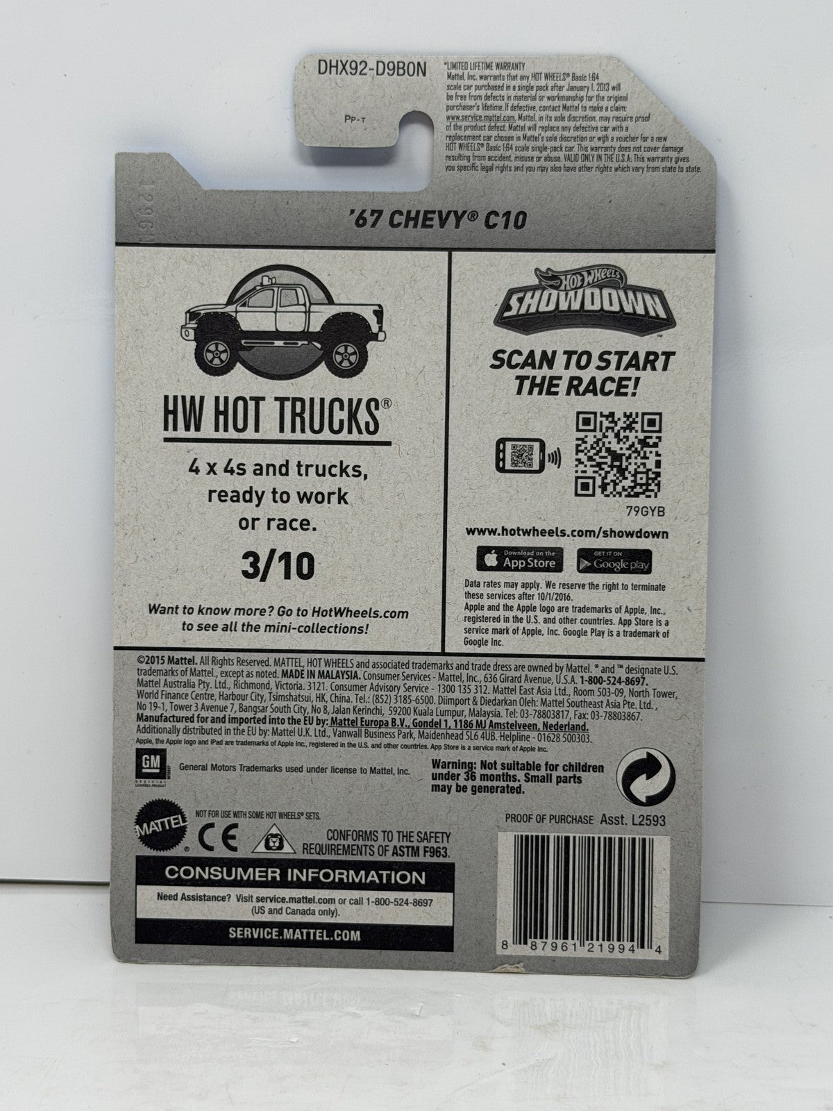 Hot Wheels ZAMAC HW Hot Trucks 1967 Chevy C10 1:64 Diecast