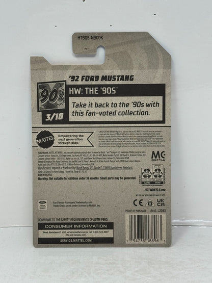 Hot Wheels The 90s 1992 Ford Mustang 1:64 Diecast Factory Sealed