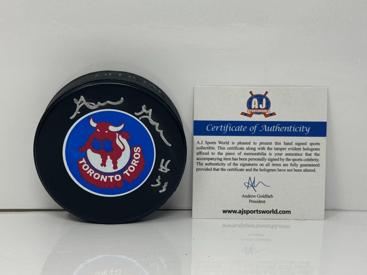 Gilles Gratton Toronto Toros Signed WHA Autograph Puck Silver Auto