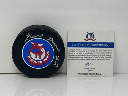 Gilles Gratton Toronto Toros Signed WHA Autograph Puck Silver Auto