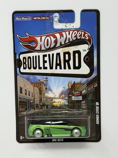 Hot Wheels Boulevard Honda Civic Si 1:64 Diecast Real Riders Green