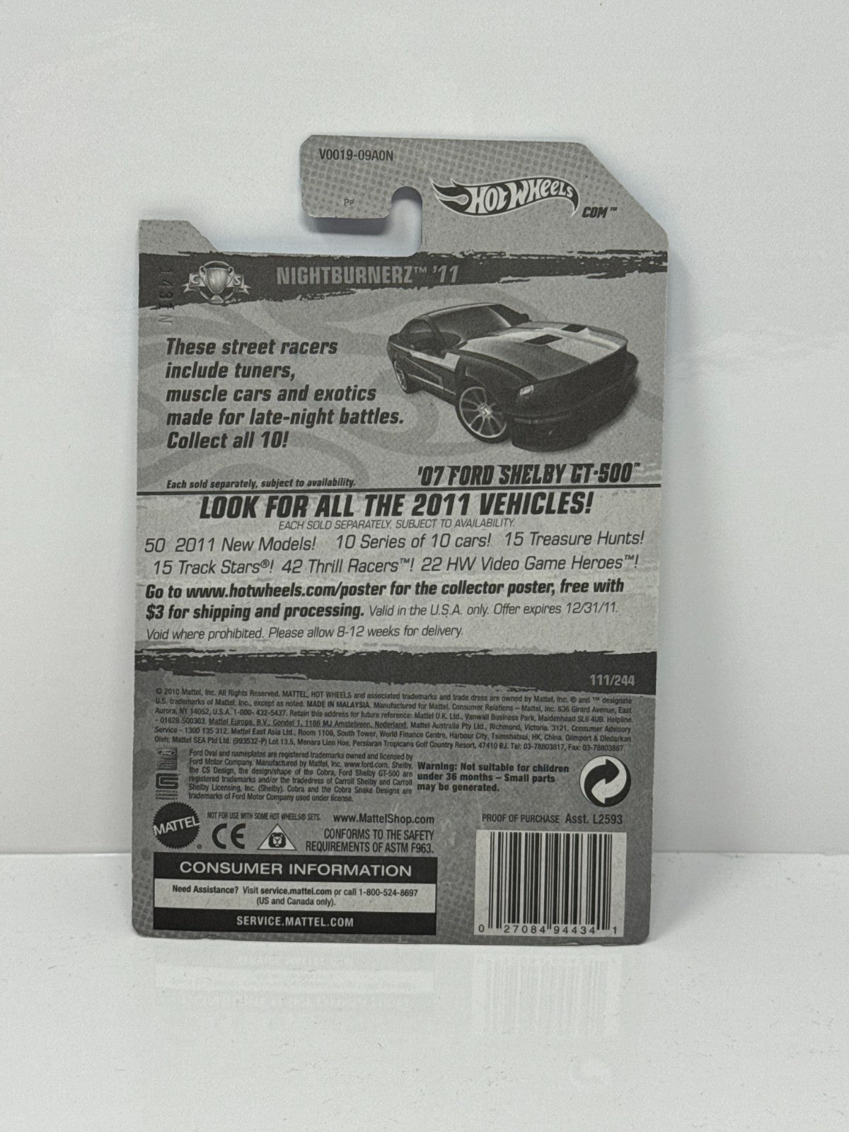 Hot Wheels Nightburnerz 1970 Shelby GT500 1:64 Diecast Factory Sealed
