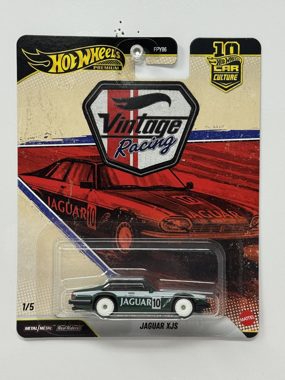 Hot Wheels Premium Vintage Racing Jaguar XJS 10 1:64 Diecast Green