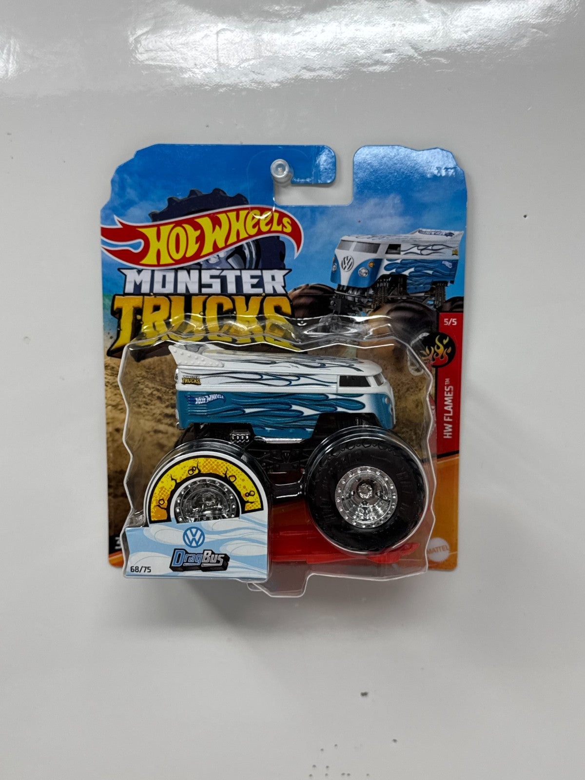 Hot Wheels Monster Trucks Volkswagen Drag Bus HW Flames 1:64 Diecast