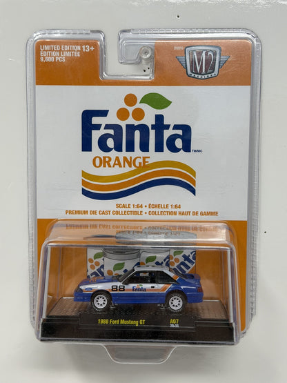 M2 Machines Fanta Orange 1988 Ford Mustang GT 1:64 Diecast