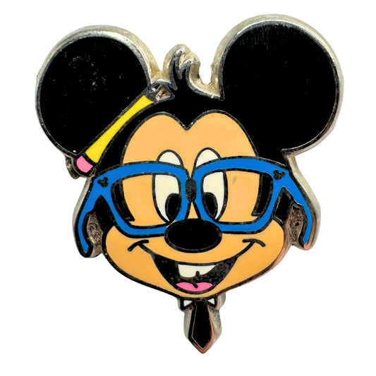 Disney Mickey Mouse with Glasses Nerds Rock Head Collection Trading Pin DC2S1