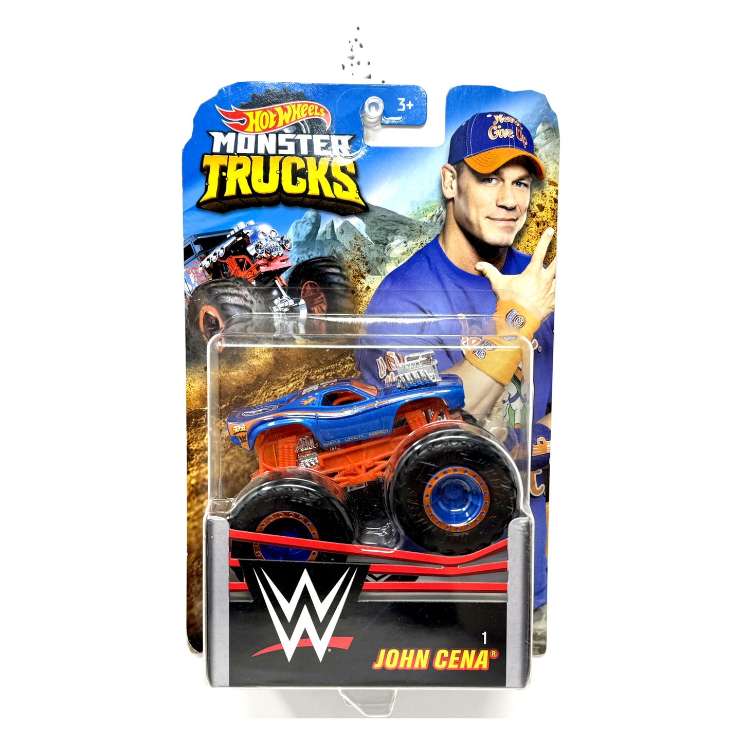 Hot Wheels Monster Trucks WWE John Cena 1:64 Diecast Blue and Orange