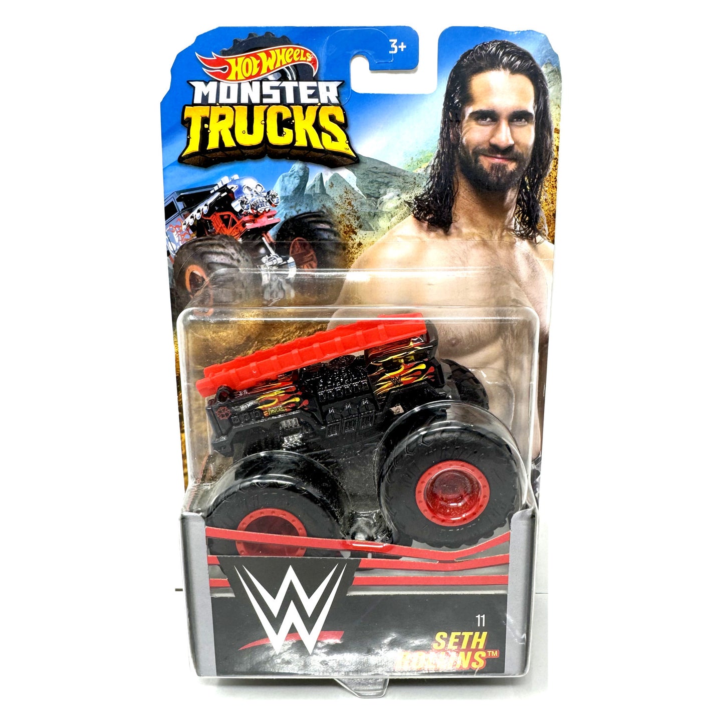 Hot Wheels Monster Trucks WWE Seth Rollins 1:64 Diecast Black and Red