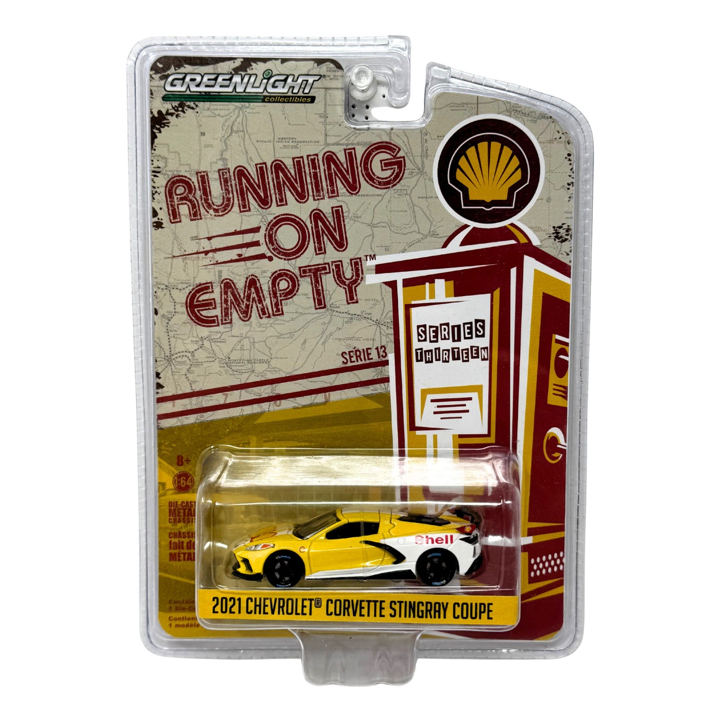 Greenlight Running On Empty 2021 Chevrolet Corvette Stingray Shell 1:64 Diecast