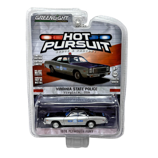 Greenlight Hot Pursuit 1978 Plymouth Fury Virginia State Police 1:64 Diecast