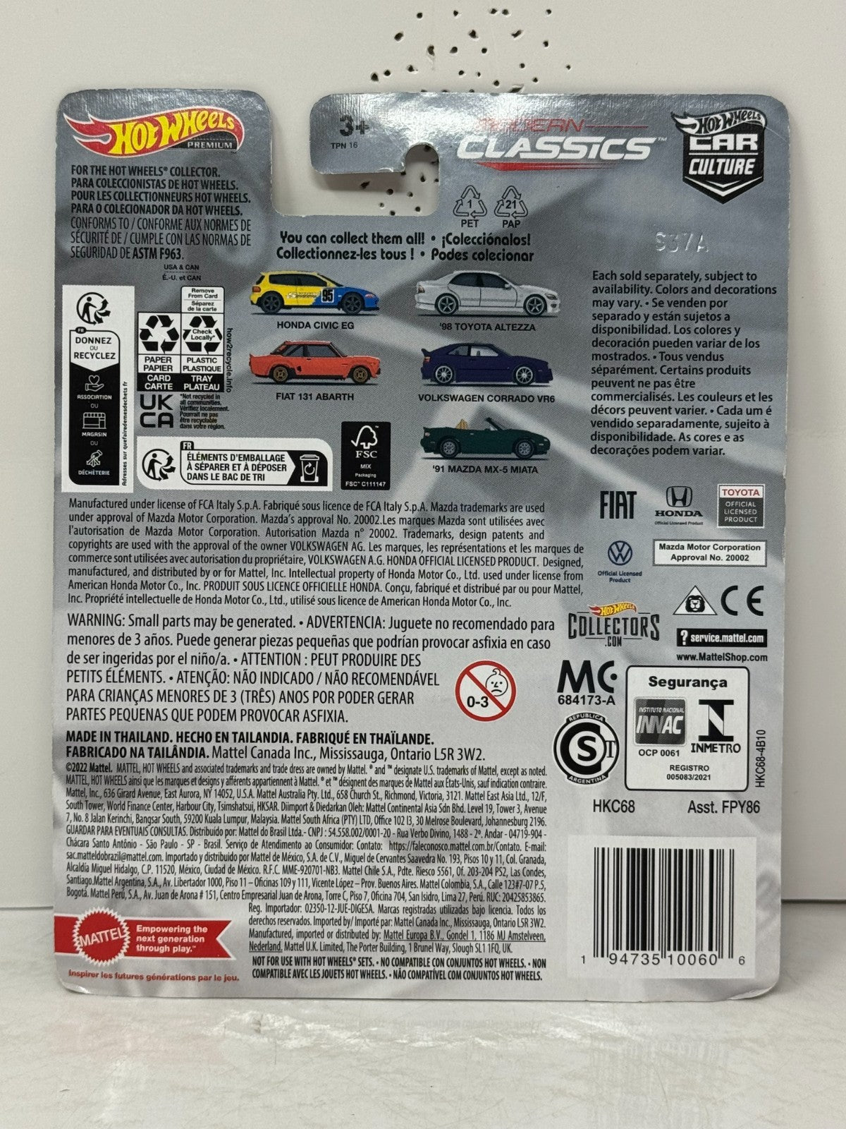 Hot Wheels Premium Modern Classics 1991 Mazda MX-5 Miata 1:64 Diecast