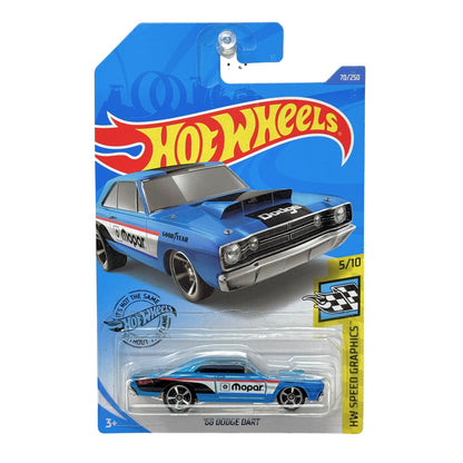 Hot Wheels Speed Graphics 1968 Dodge Dart 1:64 Diecast Blue