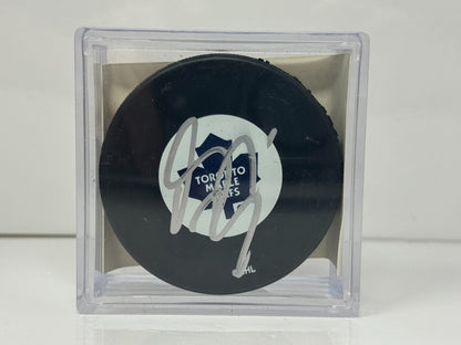 Mikael Tellqvist Toronto Maple Leafs Signed NHL Autograph Puck Silver Auto