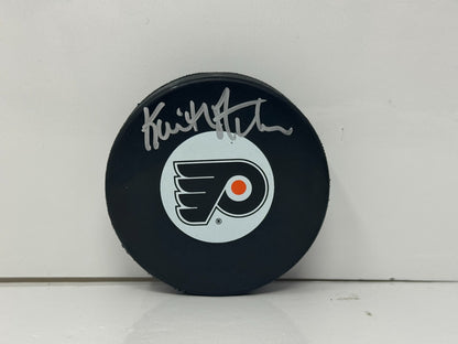 Keith Acton Philadelphia Flyers Signed NHL Autograph Puck Silver Auto