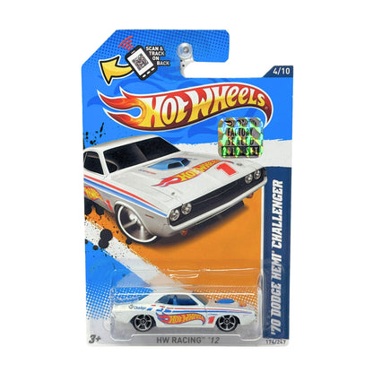 Hot Wheels Racing 1970 Dodge Hemi Challenger 1:64 Diecast Factory Sealed White