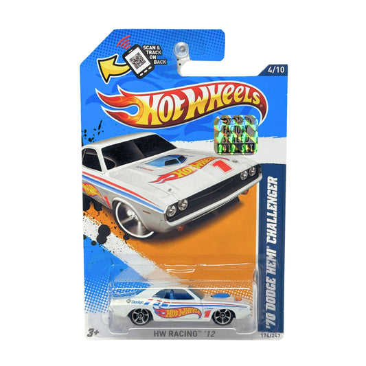 Hot Wheels Racing 1970 Dodge Hemi Challenger 1:64 Diecast Factory Sealed White