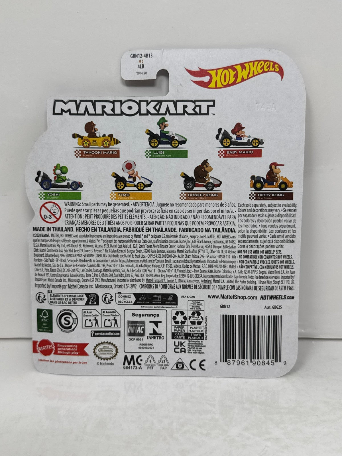 Hot Wheels Mario Kart Baby Mario B-Dasher 1:64 Diecast