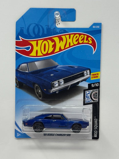 Hot Wheels Rod Squad 1969 Dodge Charger 500 1:64 Diecast Blue