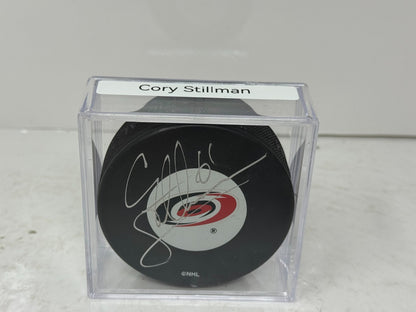 Corey Stillman Carolina Hurricanes Signed NHL Autograph Puck Silver Auto