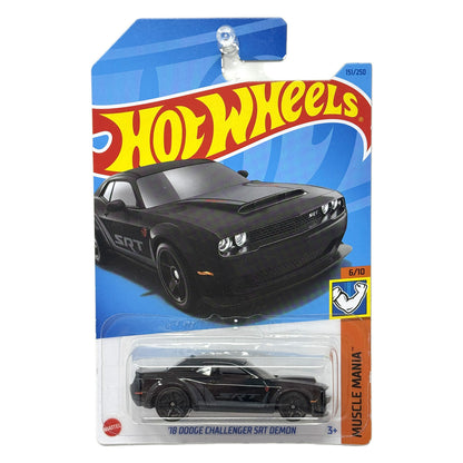 Hot Wheels Muscle Mania 2018 Dodge Challenger SRT Demon 1:64 Diecast Black V2