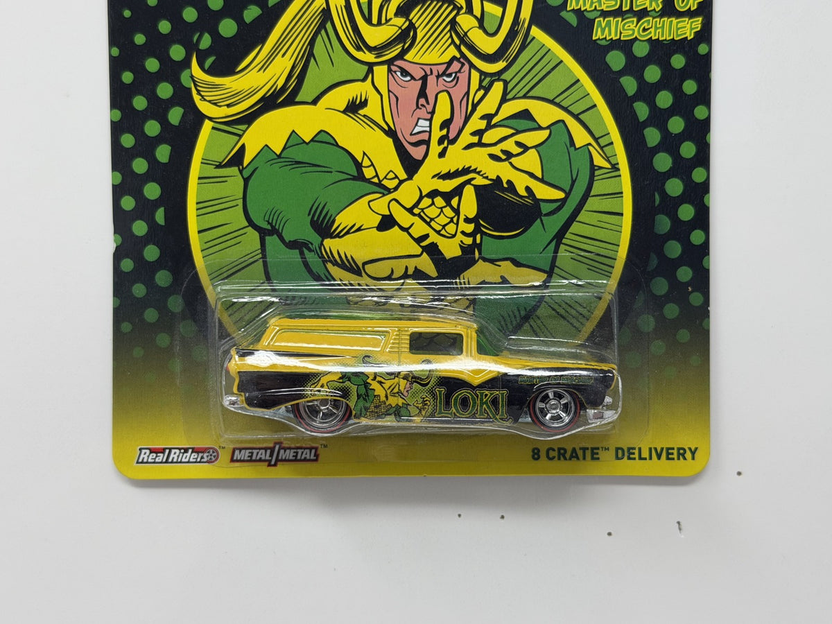 Hot Wheels Marvel Loki 8 Crate Delivery 1:64 Diecast Real Riders