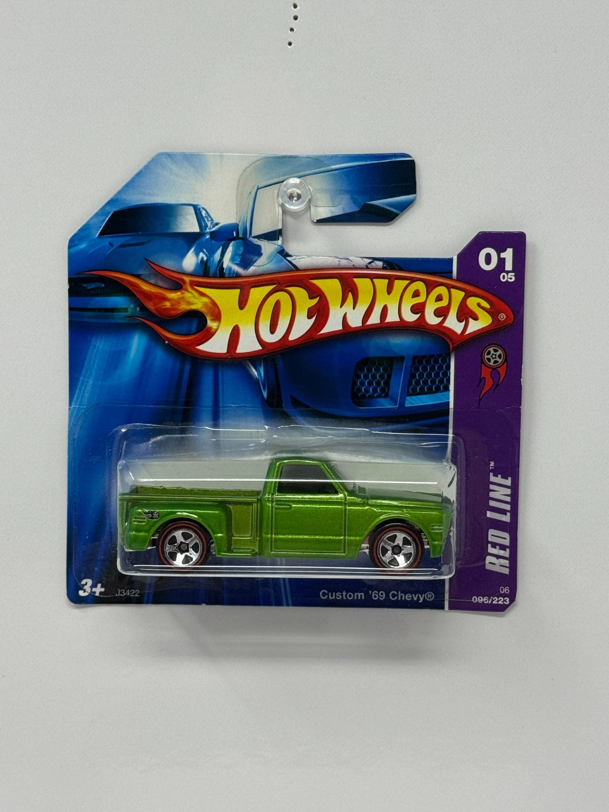 Hot Wheels Red Line Custom 1969 Chevy Pickup 1:64 Diecast Short Card