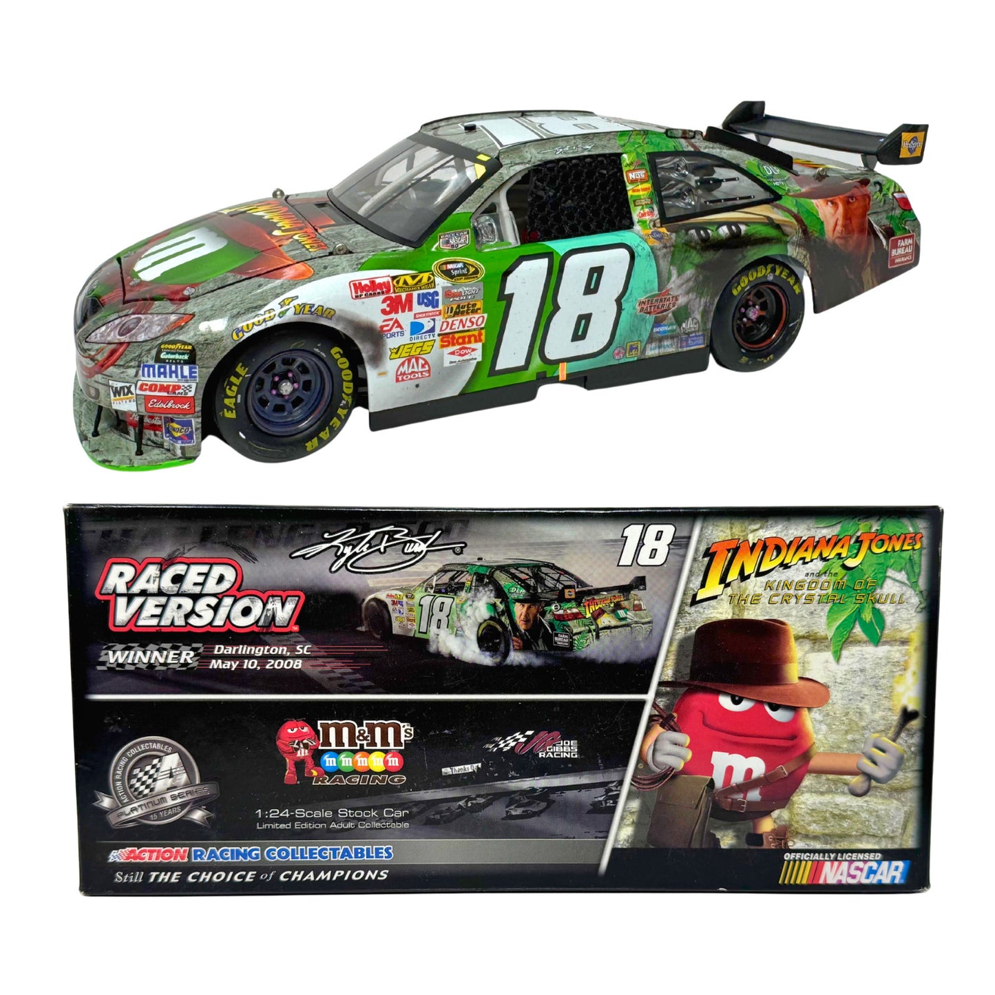Action NASCAR #18 Kyle Busch M&M's Indiana Jones Darlington Win 1:24 Diecast