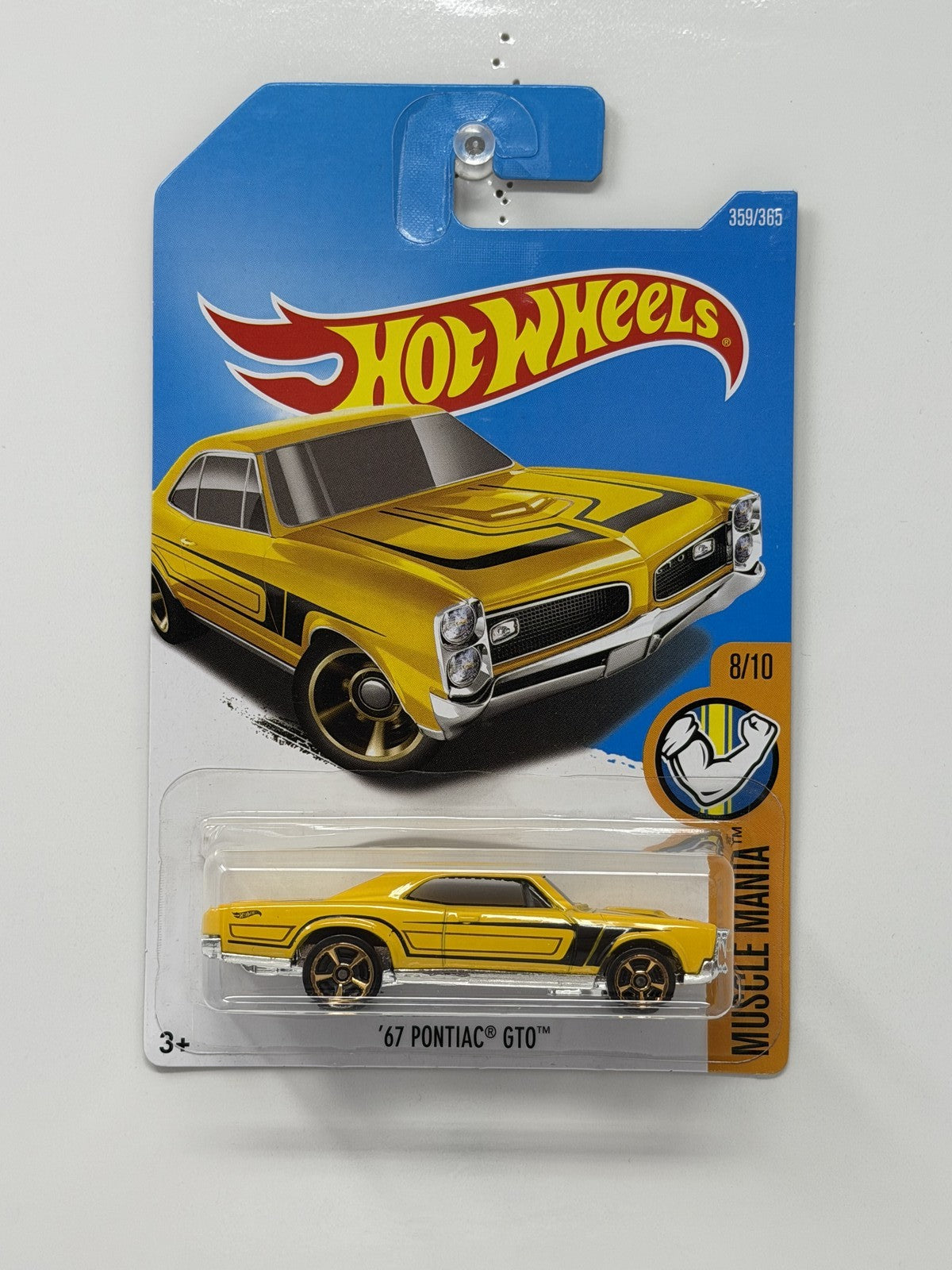 Hot Wheels Muscle Mania 1967 Pontiac GTO 1:64 Diecast Yellow