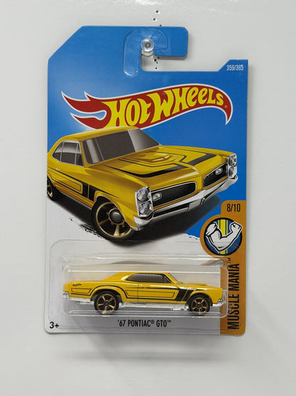 Hot Wheels Muscle Mania 1967 Pontiac GTO 1:64 Diecast Yellow
