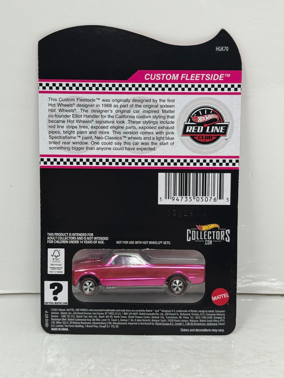Hot Wheels RLC Red Line Club Custom Fleetside 1:64 Diecast
