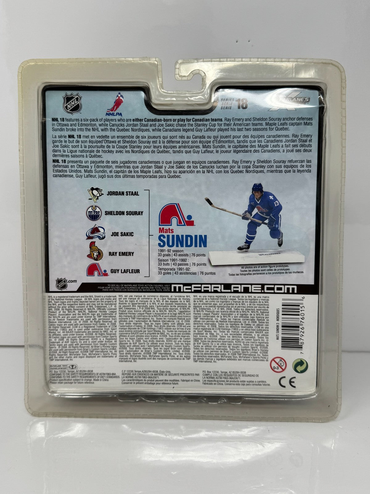 McFarlane NHL Mats Sundin Quebec Nordiques Series 18 Figure