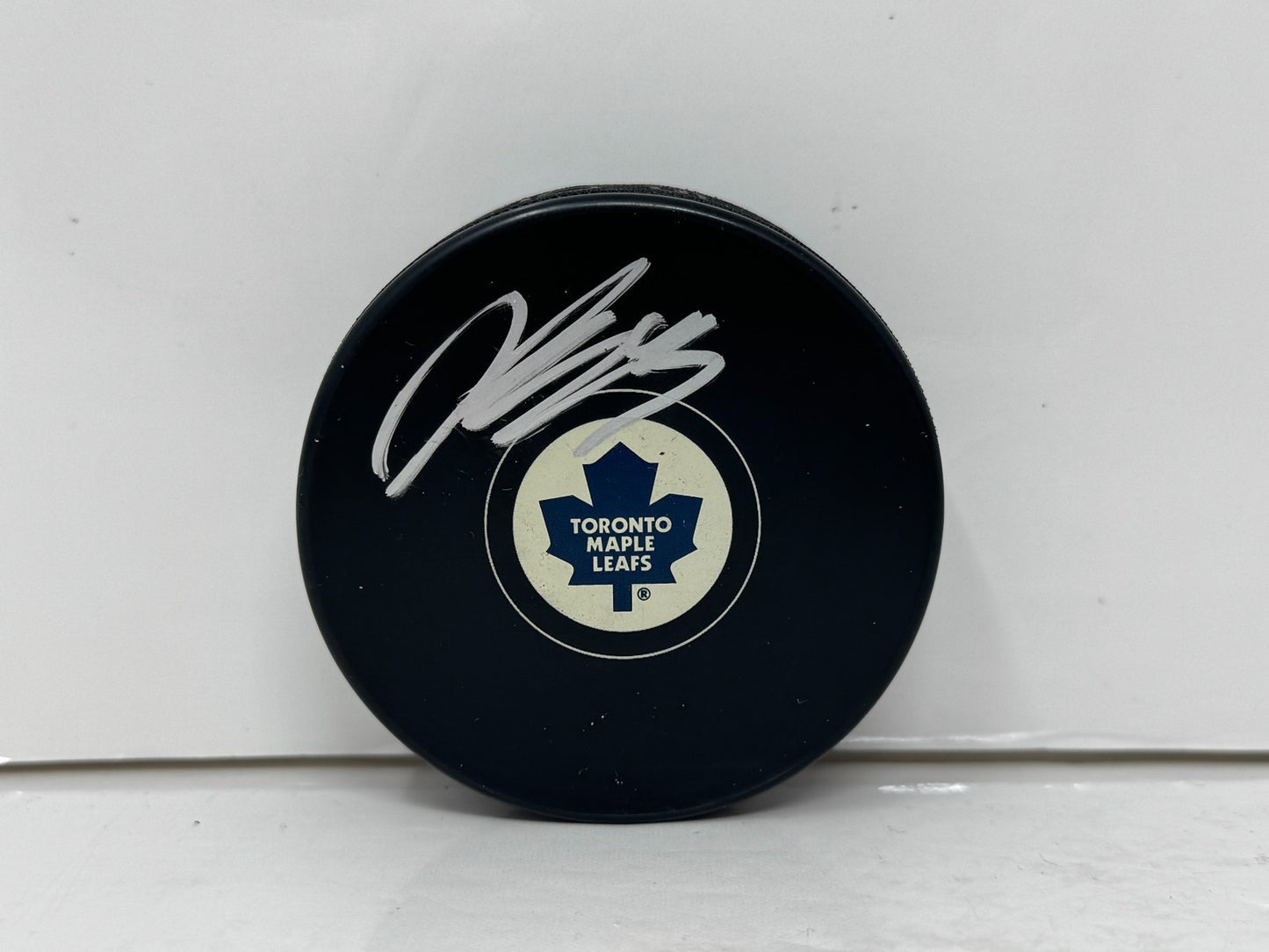 Jonathan Bernier Toronto Maple Leafs Signed NHL Autograph Puck Silver Auto