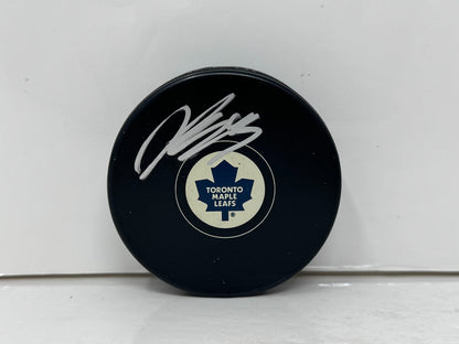 Jonathan Bernier Toronto Maple Leafs Signed NHL Autograph Puck Silver Auto