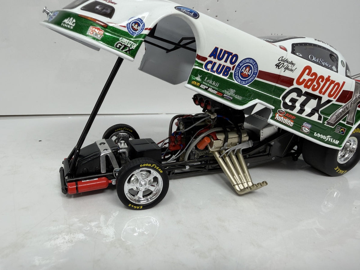 Action NHRA John Force Castrol Retro Ford Mustang Funny Car Liquid 1:24 Diecast