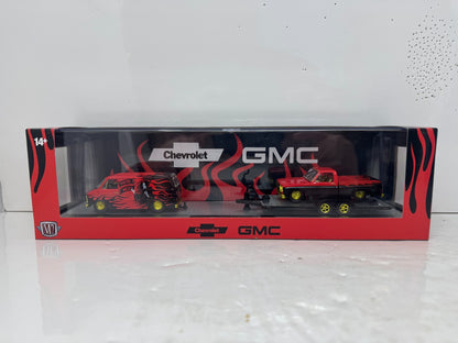 M2 Machines 1976 GMC Sierra Grande 15 & 1973 Chevy Van G10 CHASE 1:64 Diecast