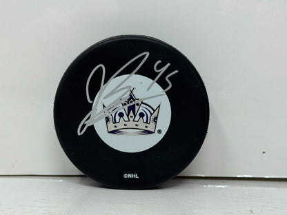 Jonathan Bernier Los Angeles Kings Signed NHL Autograph Puck Silver Auto
