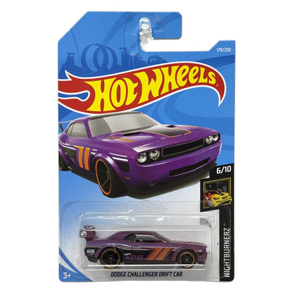 Hot Wheels Nightburnerz Dodge Challenger Drift Car 1:64 Diecast Purple
