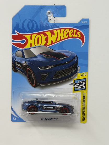 Hot Wheels HW Speed Graphics 2018 Chevrolet Camaro SS 1:64 Diecast Blue